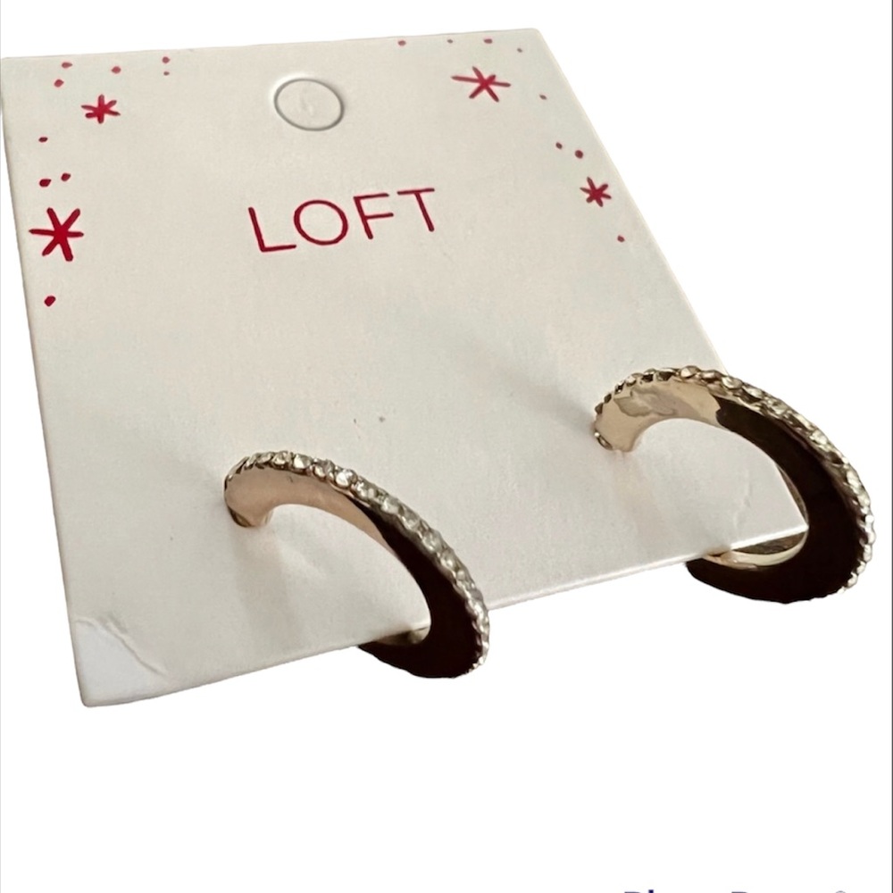 *NEW* LOFT Geo Hoop Earrings with Rhinestones